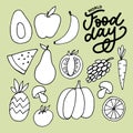 World Food Day Vector Illustration. Suitable for greeting card, poster and banner Royalty Free Stock Photo