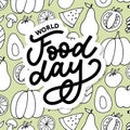 World Food Day Vector Illustration. Suitable for greeting card, poster and banner Royalty Free Stock Photo