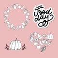 World Food Day Vector Illustration. Suitable for greeting card, poster and banner Royalty Free Stock Photo