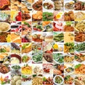 World food and drinks collage Royalty Free Stock Photo