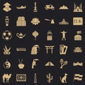 World food icons set, simple style Royalty Free Stock Photo