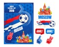 World football cup in Russia, poster design elements template, vector illustration.