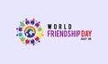 World Friendship Day banner Concept Observed on Every July 30. Friendship Day background, Banner, Poster, Card Awareness Campaign