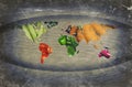 World Fruits Vegetables Map Royalty Free Stock Photo