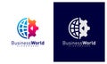 World Gear logo vector template, Creative world logo design concepts Royalty Free Stock Photo