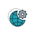 World gear work tools engineering icon