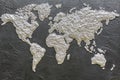 World Geographic Map Made of Paperwith all the Continents