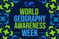 World Geography Awareness Week wallpaper with colorful design and typography Royalty Free Stock Photo