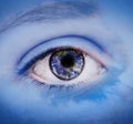 World in girls eye Royalty Free Stock Photo