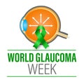 World Glaucoma Week. Observed in March. Ocular pressure on optic nerve causing damage. Vector illustration