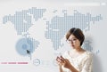 World Global Business Cartography Communication Concept Royalty Free Stock Photo