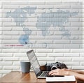 World Global Business Cartography Communication Concept Royalty Free Stock Photo