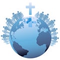 World Global Christian Earth under Cross