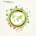 World, global ecology concept