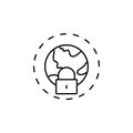 World, global, network, blocked icon. Simple line, outline vector of confidential information icons for ui and ux, website or