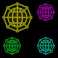 world, global, network icon neon color set icon. Simple thin line, outline vector of business icons for ui and ux, website or Royalty Free Stock Photo