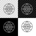 World and global news concept icon isolated on black, white and transparent background. World globe symbol. News sign Royalty Free Stock Photo