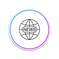 World and global news concept icon isolated on white background. World globe symbol. News sign icon. Journalism theme Royalty Free Stock Photo