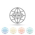 World and global news concept icon isolated on white background. World globe symbol. News sign icon. Journalism theme Royalty Free Stock Photo