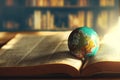 World globe on book. education school Concept Royalty Free Stock Photo