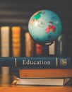 World globe on book. education school Concept Royalty Free Stock Photo