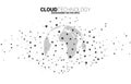 World Globe with cloud icon polygon dot connected line. Royalty Free Stock Photo