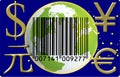 World globe currency symbols Royalty Free Stock Photo