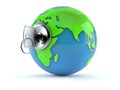 World globe with door lock Royalty Free Stock Photo