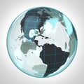 World globe earth bubble focused to America Royalty Free Stock Photo