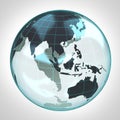 World globe earth bubble focused to Asia and Australia Royalty Free Stock Photo