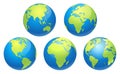 World globe earth map. Vector illustrations Royalty Free Stock Photo