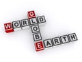 World globe earth word block on white Royalty Free Stock Photo