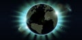 World globe eclipse background Royalty Free Stock Photo