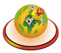 World Globe With Emergency Stop Button Royalty Free Stock Photo