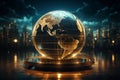 The world globe encapsulates the futures tech savvy, information rich cyberworld Royalty Free Stock Photo