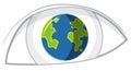 World globe eye on white background Royalty Free Stock Photo