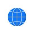 World globe flat line icon. Vector Earth global planet line icon. Travel internet globe