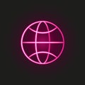 world globe hand drawn neon style icon. Simple thin line, outline vector of business icons for ui and ux, website or mobile Royalty Free Stock Photo