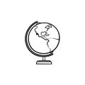 World globe hand drawn sketch icon. Royalty Free Stock Photo