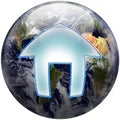 World globe home button