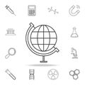 World globe icon. Detailed set of science and learning outline icons. Premium quality graphic design. One of the collection icons Royalty Free Stock Photo