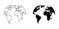 World globe icon. Planet icon set. Global map. Map symbol. World set international earth globe icon vector illustration. Line Royalty Free Stock Photo