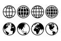 World globe icon silhouette Royalty Free Stock Photo