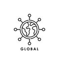 World Globe. Globe icon. Globe vector. World globe vector icon modern and simple flat symbol for website, mobile, logo, app, UI Royalty Free Stock Photo