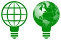 World globe light bulb logo