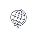 World globe line icon. Vector Earth global planet line icon. Travel internet globe