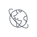 World globe line icon. Vector Earth global planet line icon. Travel internet globe