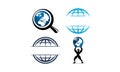 World Globe Logo Design Template Set