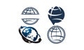 World Globe Logo Design Template Set Royalty Free Stock Photo