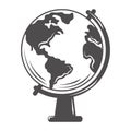 World globe map school education silhouette icon Royalty Free Stock Photo